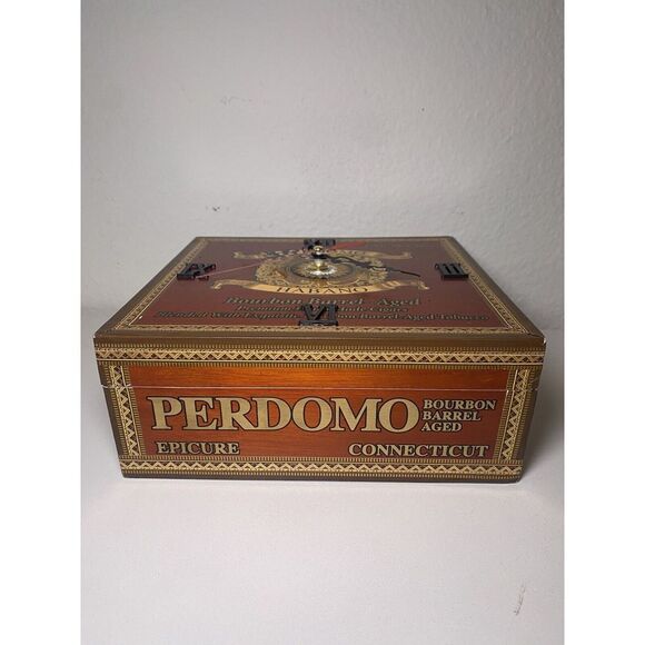 PERDOMO HABANO BOURBON BARREL-AGED MADURO GORDO CIGAR BOX CLOCK FROM NICARAGUA - Picture 2 of 16